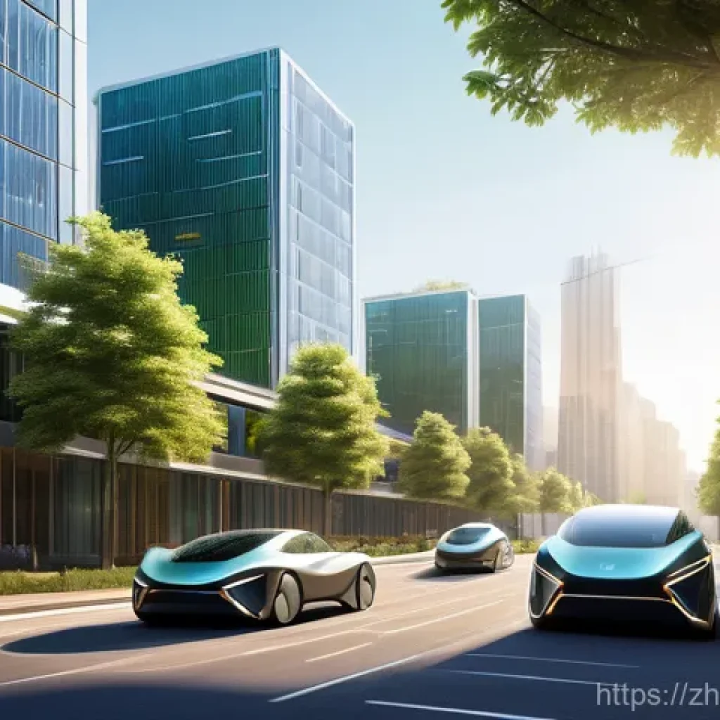 물리학과 지속 가능한 에너지 연구 - **Integrated Solar City:** "A vibrant, high-angle panoramic shot of a near-future city powered b...