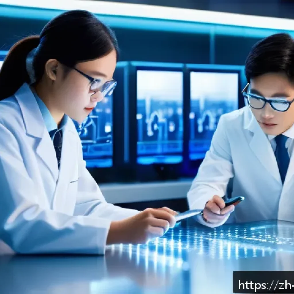 물리학 직업 전망 - A modern scientific research laboratory scene featuring a diverse group of young physicists collabor...
