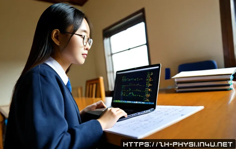 물리학과 대학원 진학 팁 - Photorealistic university physics student preparing for graduate school applications, seated at a ti...